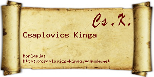 Csaplovics Kinga névjegykártya