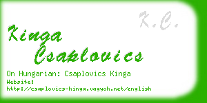 kinga csaplovics business card